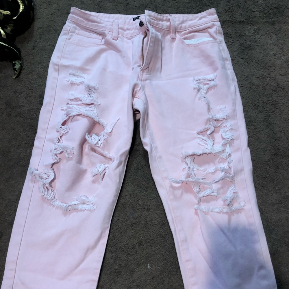 Pink Ripped design Pants